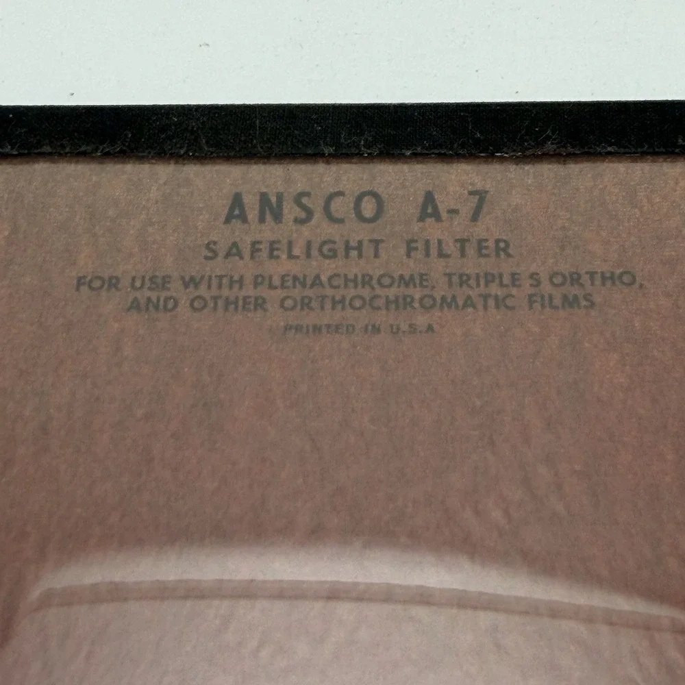 Vtg Ansco A-7 Red Safelight Glass Filter w/ Envelope Darkroom‎ Photography USA